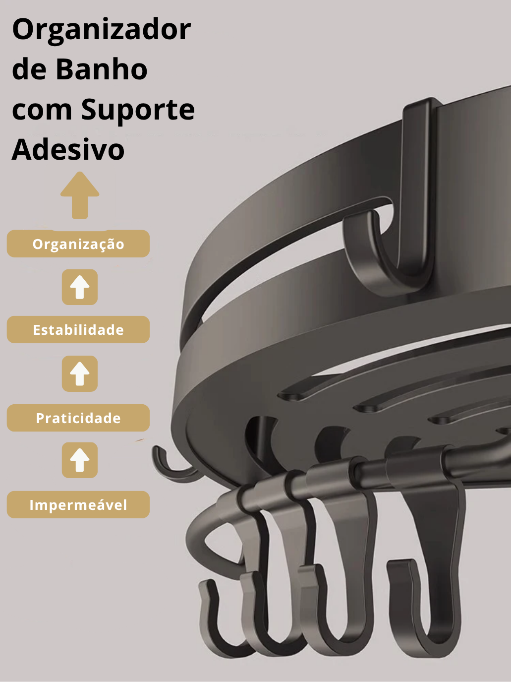 Organizador de Banho com Suporte Adesivo